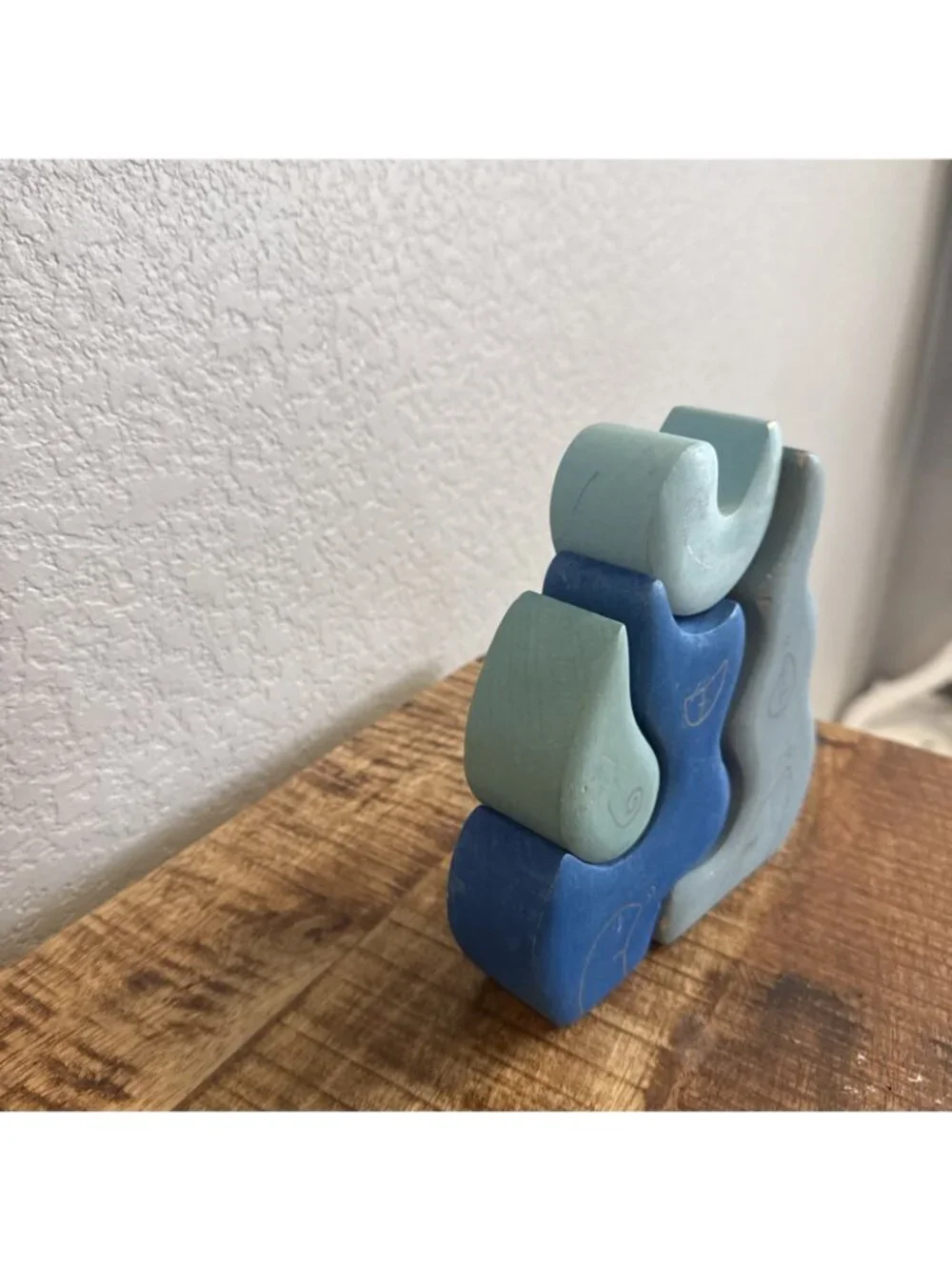 GRIMM'S Waldorf Water LARGE Wooden Blocks, Blue Used Casa Luna Set Of 4